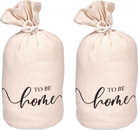 Giftdecor Deurstopper - 2x - 1 kilo - beige - canvas - To be home - D13 x H26