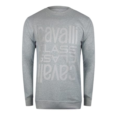 Cavalli Class Multi Logo Grijs Sweatshirt