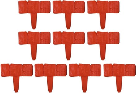 Kunststenen Borderrand - Tuinafscheiding Panelen - Tuin Organiseren - Graafvrij Systeem - Set van 10 - Rood
