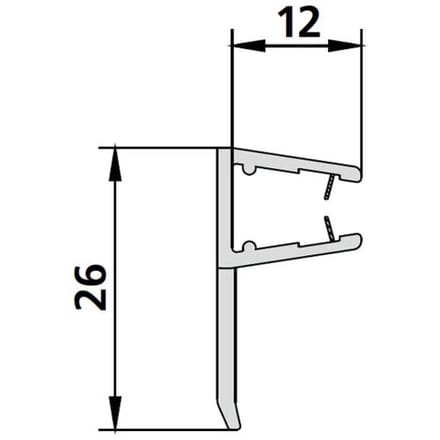Kermi gasket vertical for Ibiza 2000 quadrant with sliding doors 6025181