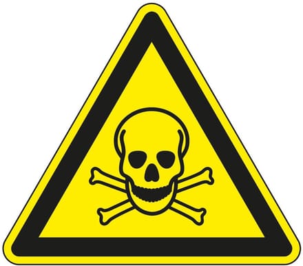 Waarschuwingssticker giftige stoffen - ISO 7010 - W016 100 mm