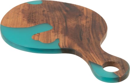 J-Line snijplank Modern - hout/epoxyhars - naturel/blauw