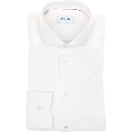Eton Overhemd Uni Four-Way Stretch Wit / male