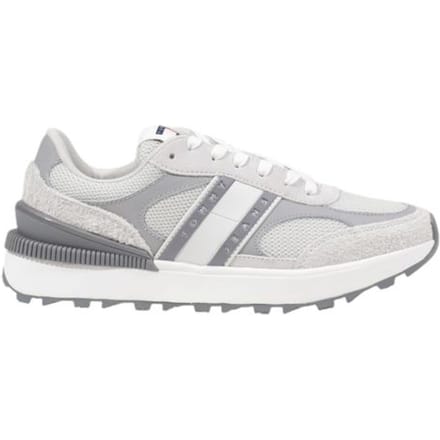 Tommy Hilfiger Jeans Grijze Suède Leren Sport Sneakers