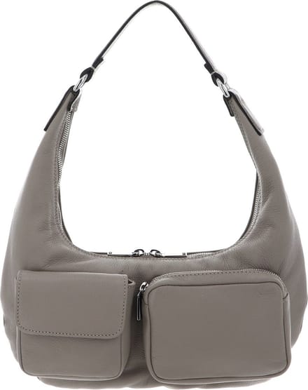 abro Leren Schoudertas Leather Dalia Hobo Bag Siena Grijs