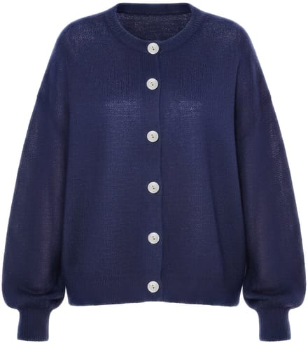 Studio Untold - Dames - Vest straight shape knuffelbreisel - Marine - Maat 46+