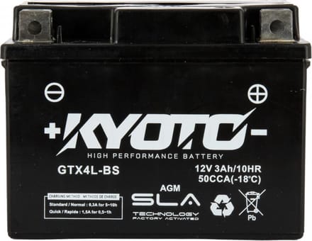 SLA-accu Kyoto voor Auto YTX4L-BS SLA / 12V 3Ah Nieuw