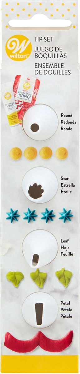 Wilton Spuitmondjes Set - Garneerspuit - Kunststof - Set/4