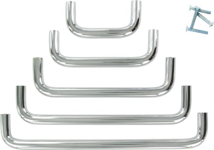 Set van 5 beugelgrepen, chroom, diverse maten