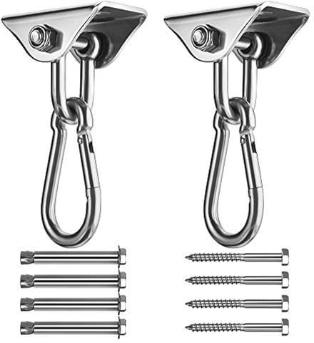 Rotatable Silent Ceiling Hooks for Hammocks and Swings - 450kg Capacity