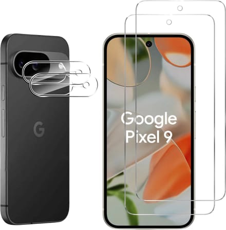Screenprotector geschikt voor Google Pixel 9 - 2 stuks Beschermglas van glas Transparante glazen schermbeschermfolie + 2 stuks Camera Protector