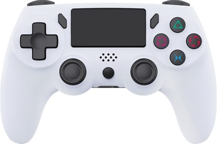 Ntech PS4 Controller Geschikt voor PS4 en PS3 - ps4 game controller Draadloos P47 - Wit - Audio Jack Input - Touch Sensor - Dual Trilmotoren Draadloze Controller