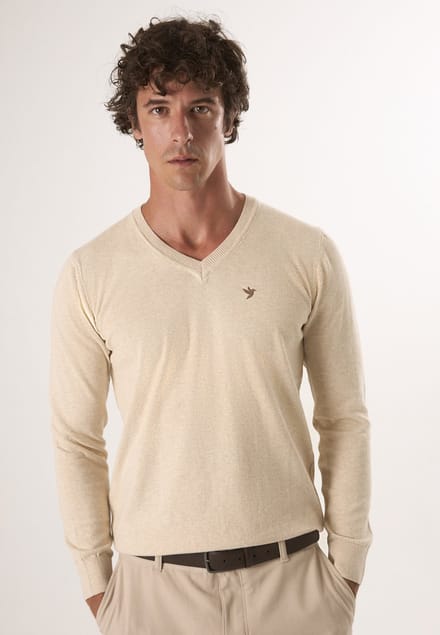Felix Hardy Trui Met V-Hals - 100% Katoen Heren Beige - M