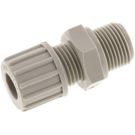 10x8mm & G3/8'' PP Rechte Knelfitting Buitendraad 10bar
