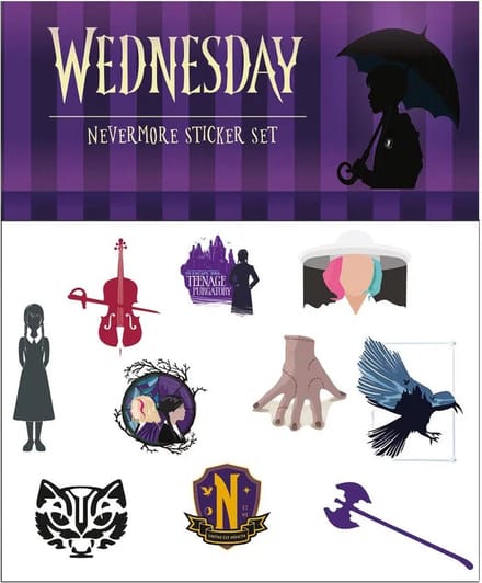 Wednesday Stickers - Nevermore officieel gelicentieerde stickers