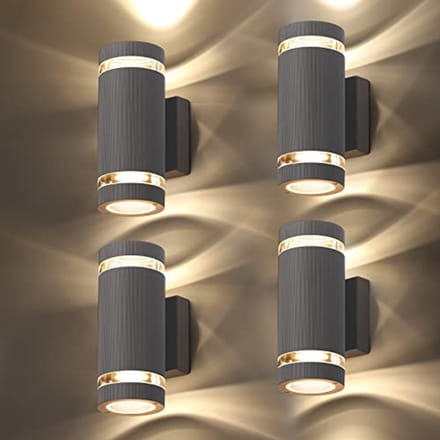 Moderne IP65 Buitenwandlamp met Warm Wit Licht - Set van 4 Stuks