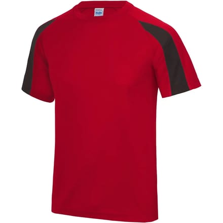 Just Cool Contrast Cool T JC003 - FIRE RED/JET BLACK - M