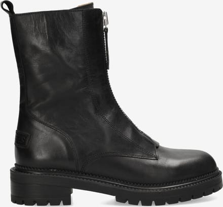 Shabbies Amsterdam - Tirza Zipa Leer Zwart - Maat 36