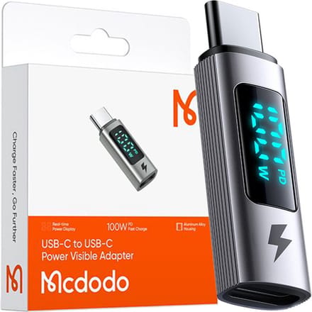 USB-C Data en Oplaad Adapter - USB-C McDodo OT-6090 Wales Display, Zwart