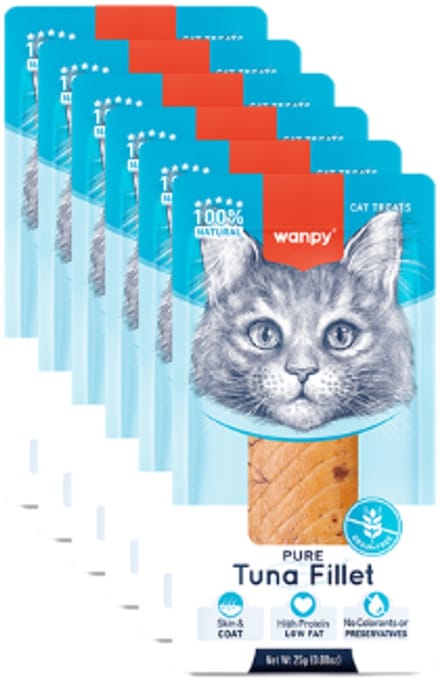 Wanpy - Tonijnfilet puur - voor kat - 6x 25 gram
