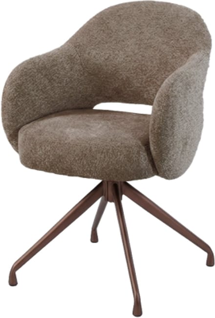 Tower Living eetkamerstoel Porto draaibaar Anodic - Toro 45 mocca