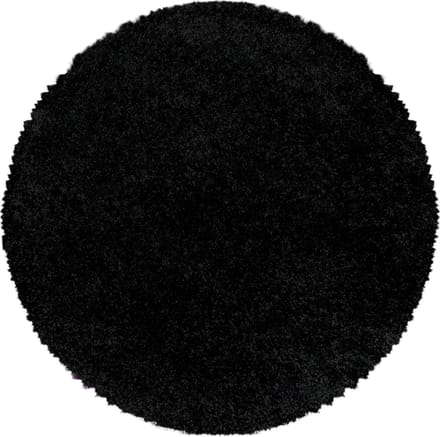 Flycarpets Azure Vloerkleed Rond - Zwart - Hoogpolig - 80x80 cm