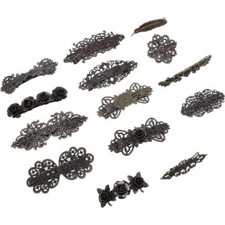 14 stuks Vintage Haarspelden Brons Bloem Haarclips Legering Haaraccessoires Voor Bruiloften Feesten gray