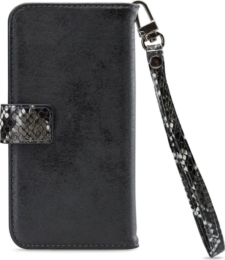iPhone 12 Mini Clutch Case hoesje - Mobilize - Slangenprint Zwart - Kunstleer