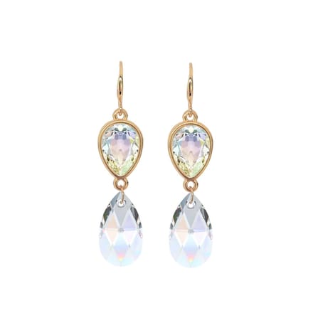 Party Sparkle Crystal AB - oorhangers - 18 karaats verguld