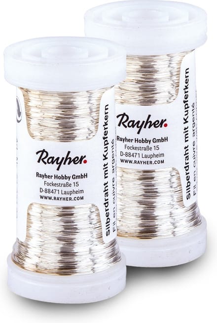 Rayher Bloemendraad of ijzerdraad - 2x - zilver - 0.4 mm dik - 100 meter snoer - metaaldraad - bindmaterialen