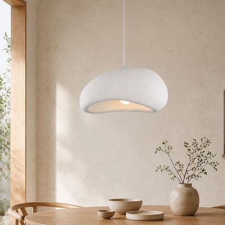Milton & Oldbrook Japandi Hanglamp Ø 50 cm Vaduz Wit Steenlook