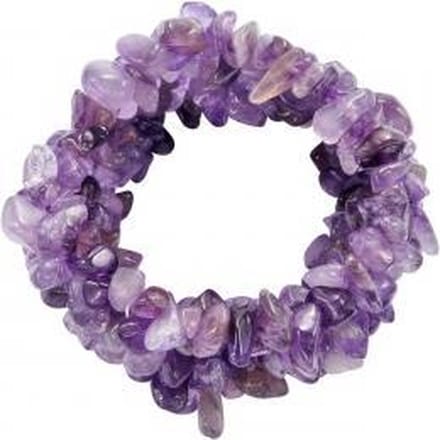Behave - Armband - Natuursteen - Paars - Elastisch