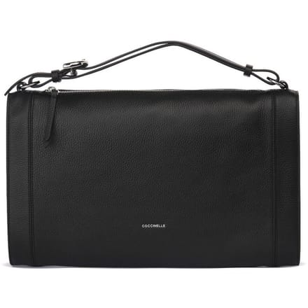 COCCINELLE Leren handtas Elinor Handbag Grained Leather Noir zwart
