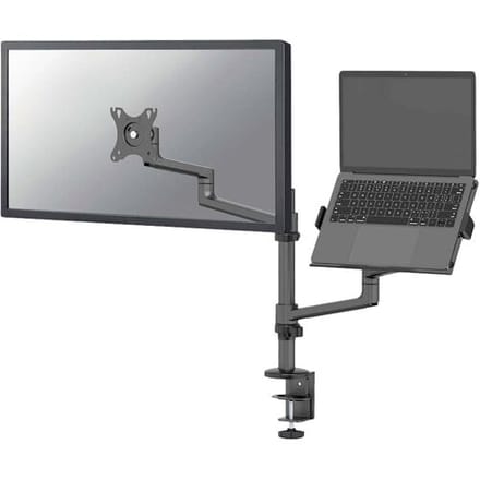 Neomounts DS20-425BL2 mounting kit - full-motion adjustable arm - for LCD display / notebook - black - Max - recommended for 17"-27" (LCD display) / 11.6"-17.3" (notebook)