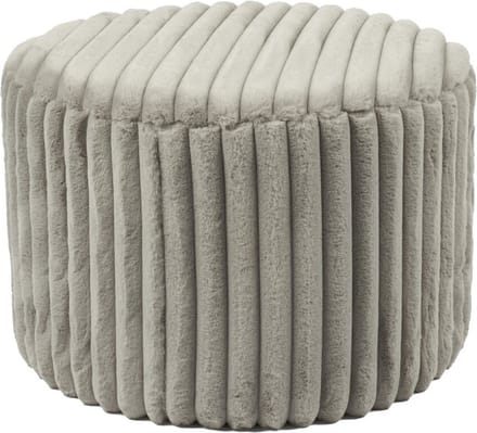 Poef Indy Lichtgrijs - Polyester - Breedte 55 cm - Diepte 55 cm - Hoogte 38 cm