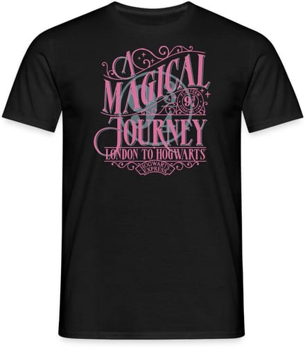 Harry Potter Perron 9 ¾ Ontwerp In Roze & Blauw T-Shirt Heren