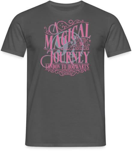 Harry Potter Perron 9 ¾ Ontwerp In Roze & Blauw T-Shirt Heren