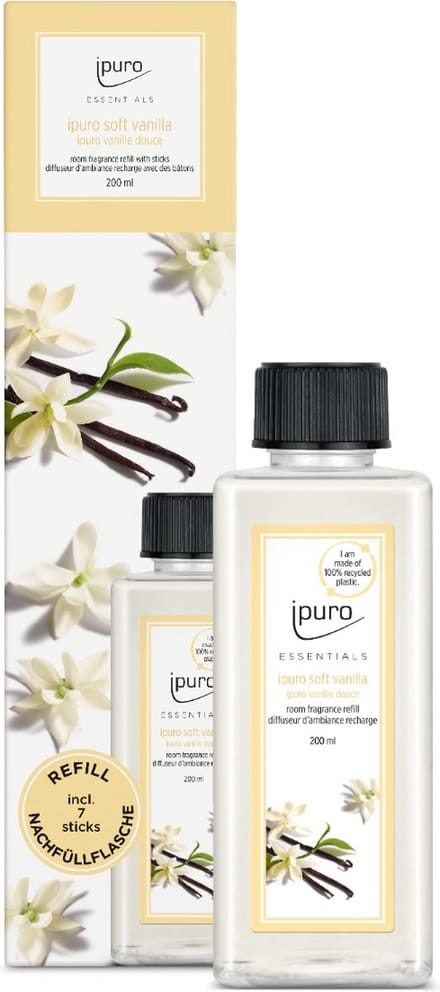 Ipuro Geurstokjes Navulling Soft Vanilla 200 ml