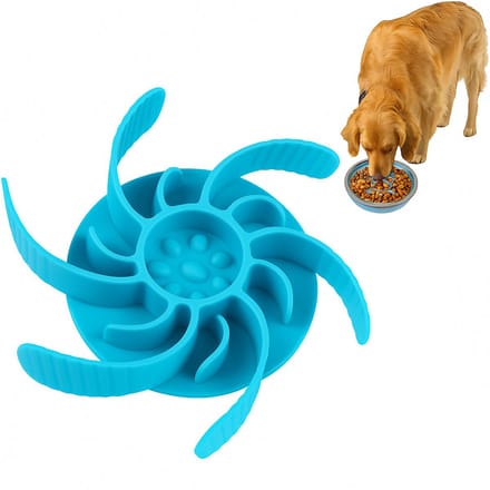 BOTC Anti Schrokbak Hond - Voerbak Hond - 11 cm - Slow Feeder - Blauw