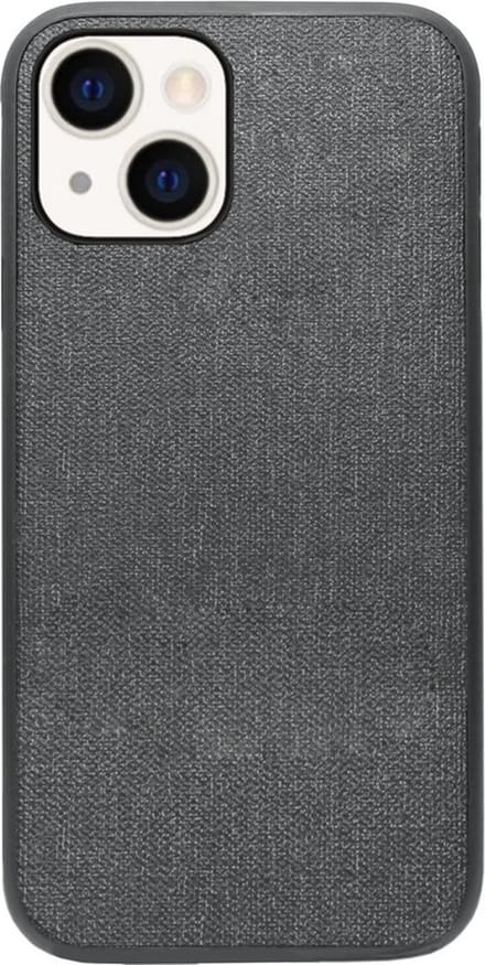 ADEL Siliconen Back Cover Softcase Hoesje Geschikt voor iPhone 14 Plus - Stoffen Textiel Grijs