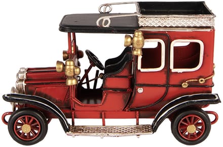 Clayre & Eef Kerstdecoratie Beeld Auto 16x8x10 cm Rood Metaal