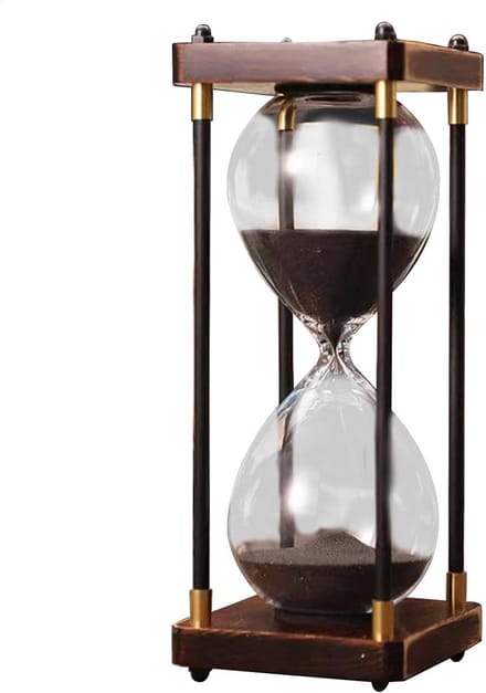 Zandloper Tijdmeter - Decoratief Zandglas - Functioneel Tijdbeheer - Elegant Ontwerp - 218 cm Hoog - Zwart