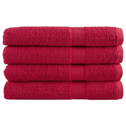 vidaXL - Saunadoeken - SOLUND - 4 - st - 600 - g/m² - 80x200 - cm - rood