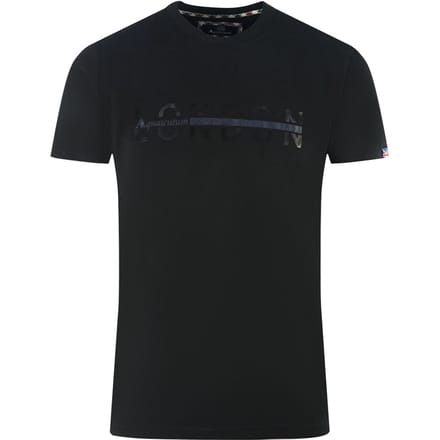 Aquascutum London 1851 Split Logo Black T-Shirt