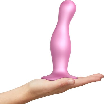 Strap-On-Me - Dildo Plug Curvy Metallic Sugar Pink S