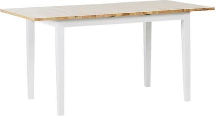 HOUSTON - Uitschuiftafel - Lichtbruin/Wit- 120/150 x 90 cm - Hout