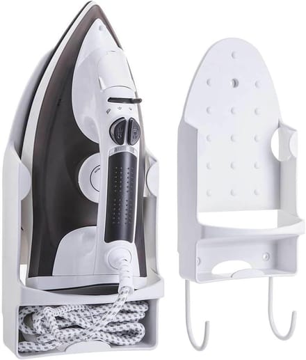 Strijkijzer Houder - Muur organizer - Strijken Opbergen - Hittebestendig Materiaal - 30.8 cm - Wit