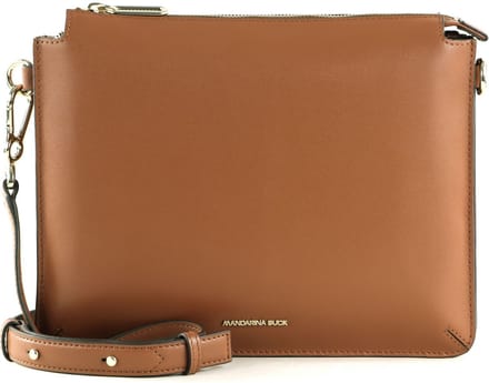 MANDARINA DUCK Leren Schoudertas Luna Crossover Caramel Cafe Bruine