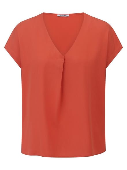 Blouse een V-hals Van Peter Hahn oranje