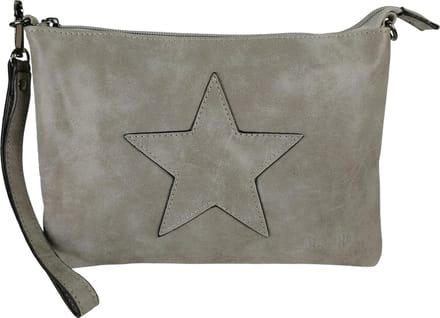 Crossbody clutch ster Qischa grijs